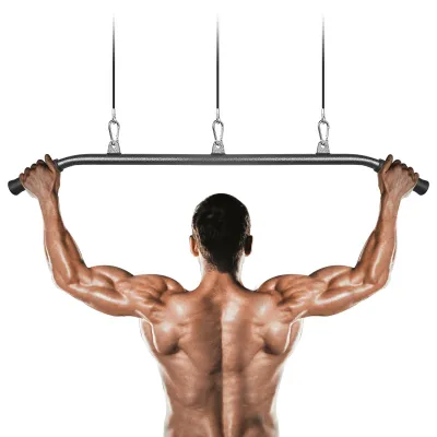 Produktbild von Latzugstange Lat Pulldown Bar Kabelzug - 3 Haken - Stahl - Bis 136 kg - Für Heimfitness