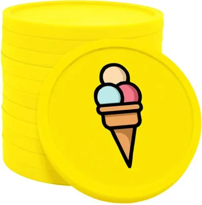 Image de Jetons pour buvette CombiCraft  Ø29 mm glace jaune fluo - 100 pièces