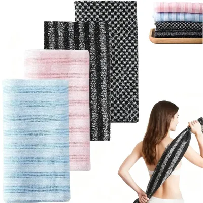 Produktbild von Peelinghandtuch 4 Stück - Japanisches Peeling-Badetuch - Körperpeeling Tuch für Dusche Bad Sauna - 25x100cm - für Körperreinigung & Massage
