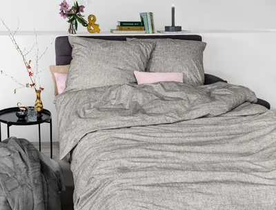 Produktbild von Irisette Flausch-Baumwolle Bettwäsche-Garnitur Loyd-8835 Größe 155x220+80x80 cm Farbe silber-11