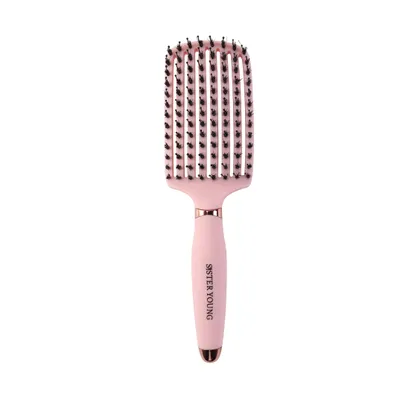 Immagine prodotto di SISTER YOUNG OVIA PINK BV - Spazzola per capelli in setola di cinghiale naturale con ventilazione, rosa