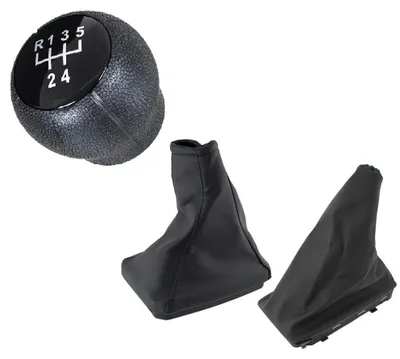 Immagine prodotto di Pomello del cambio nero lucido, cuffia del cambio e leva del freno a mano per Opel Corsa C a 5 marce