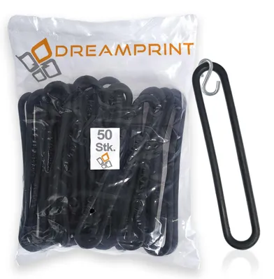 Produktbild von Dreamprint Gummispannringe (50 Stück, 200mm, Ø8mm) + 50 x S-Haken Spanngummi, Planenspanner