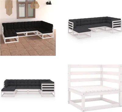 Produktbild von vidaXL 6 tlg. Garten Lounge Set mit Kissen Massivholz Kiefer - Gartenmöbel-Set - Gartenmöbel-Sets - Gartengarnitur - Gartengarnituren