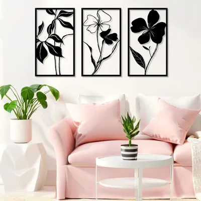 Produktbild von Solidchoice – Minimalistische Wanddekoration mit Metallblumen
