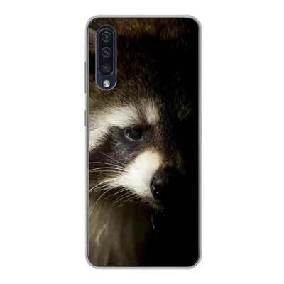 Produktbild von MuchoWow® Handyhülle Schutzhülle Hülle für Samsung Galaxy A30s Waschbär - Wilde Tiere - Schwarz Silikon Softcase Handy Hülle - Karteninhaber