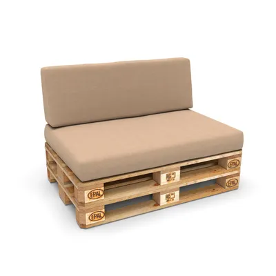 Produktbild von POKAR Palettenkissen Palettenauflagen mit abnehmbarem Bezug Palettensofa, Größe:Set Sitzkissen 120x80 + Rückenkissen 120x40, Farbe:Beige