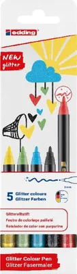 Produktbild von Edding - Fineliner 1200 feiner Glitzer, sortiertes Set mit 5 Stück