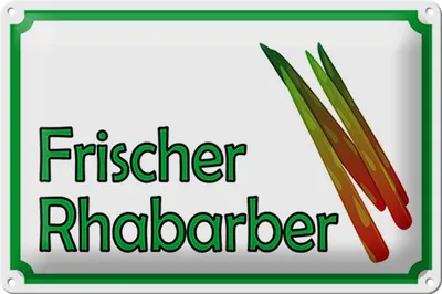 Produktbild von Blechschild Hinweis 30x20cm frische Rhabarber Hofladen