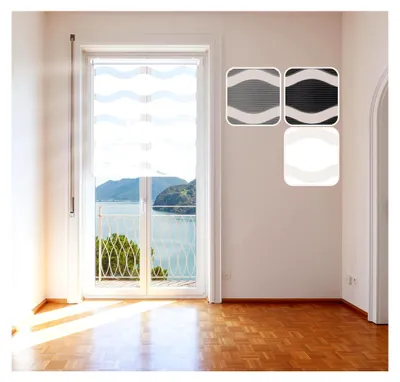 Produktbild von Doppelrollo Wave, Weiß 95x150cm Duo-Rollo Klemm-Fix mit Klemmträger, Fenster-Rollo ohne Bohren