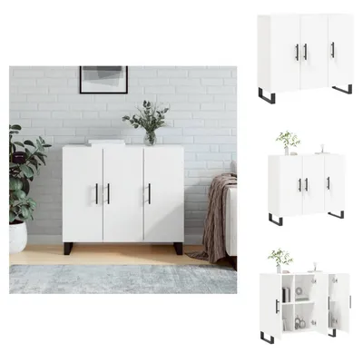 Image de vidaXL Sideboard Blanc 90x34x80 cm Bois composite - Sideboards