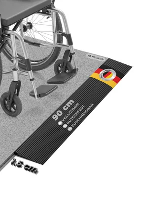 Obrázek produktu pro Gumová nájezdová rampa Obrubníková rampa Nájezdová rampa pro vozíčkáře Nájezdový klín Prahová rampa Prahová rampa Přístupová pomůcka Stupňová rampa Výška 15 mm Kingpower
