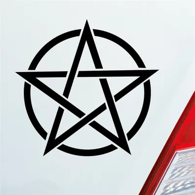 Produktbild von Auto Aufkleber Pentagram Druidenfuß Gothic Hexe Stern Satan 10x10 cm Schwarz Glanz Sticker Heckscheibenaufkleber
