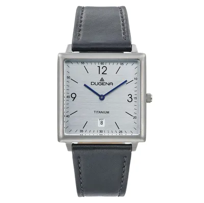 Produktbild von Dugena 4461140 Uhr Mannheim Titan mit Lederband Schwarz