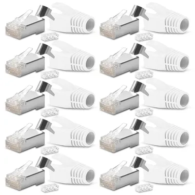 Produktbild von Netzwerkstecker CAT7 CAT6 CAT6A RJ45 10x Netzwerk Stecker vergoldete Kontakte