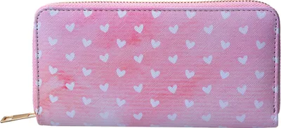 Produktbild von Clayre & Eef Brieftasche 10x19 cm Rosa Polyester Herzen