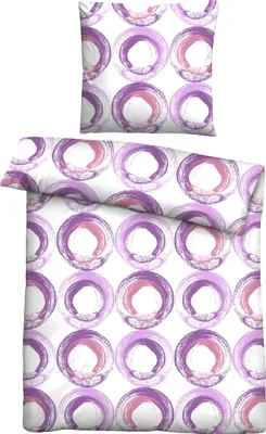 Produktbild von Traumhaft schlafen - Castell - Markenbettwäsche Baumwoll Renforce Bettwäsche 0040759 KREISE color: viola, size: 1x 155x220 cm + 1x 80x80 cm