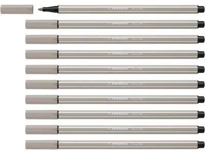 Produktbild von STABILO Premium-Filzstift -  Pen 68 - 10er Pack - warmgrau