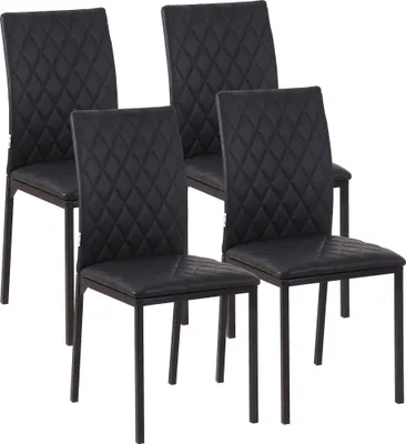 Produktbild von HOMCOM Esszimmerstuhl, 4er-Set Essstuhl, Gepolsterte Esszimmerstühle, Kunstleder