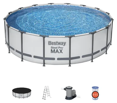 Immagine prodotto di Set per piscina fuori terraBestway Steel Pro Max 488x122 cm con pulitore a cartuccia 5.678 L/S 488x122 cm
