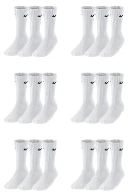 Produktbild von 18 Paar Nike Herren Damen Socken SX4508 - Farbe: weiß / weiß / weiß - Größe: 46-50