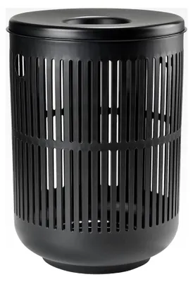 Produktbild von Ume Wäschekorb mit Deckel, Wäschesammler, Durchmesser 40 cm, Höhe 54 cm, Schwarz