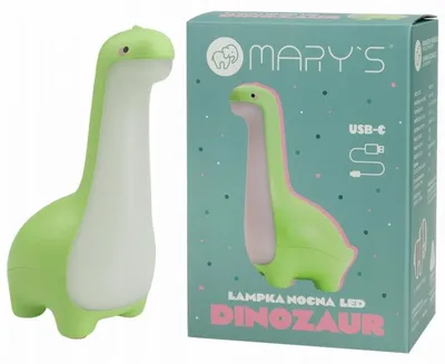 Zdjęcie produktu dla Mary's Lampka Nocna Do Pokoju Dziecka Led Dinozaur Zielony Usb