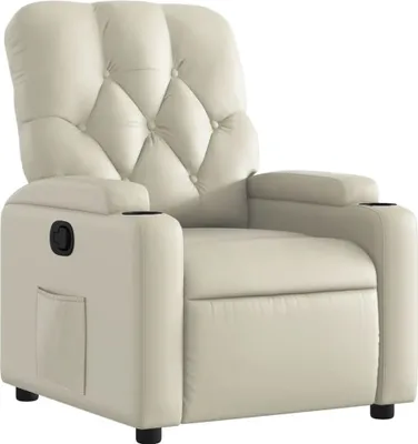 Image de vidaXL Fauteuil relax Crème Similicuir