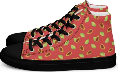 Produktbild von Mr. & Mrs. Panda Damen Sneaker Black Edition Obst Papaya Größe 42 - Rot - Geschenk, Schwarze, Schwarz, Papapya Muster, Papayas, Sneakers
