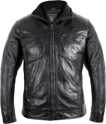 Produktbild von Herren Freizeit Lederjacke Biker Jacke Übergangs Jacke leichtes Lammnappa Leder(2XL,Schwarz)