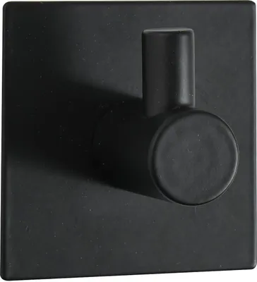 Produktbild von spirella® Handtuchhaken Haken Kleiderhaken Klebehaken „Meti-Square“ 4,5 x 4,5 cm schwarz matt ohne Bohren