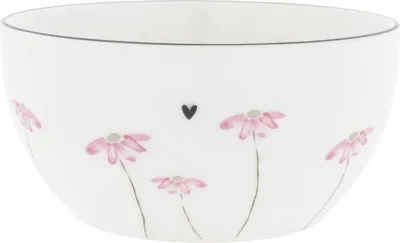 Produktbild von Müslischale Watercolour Flower Blume weiß rosa D. 14cm Bastion Collections