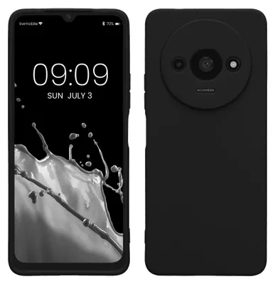 Produktbild von kwmobile Handyhülle für Xiaomi Redmi A3 Hülle - weiches Handy Silikon Case - Schutzhülle Cover - Schwarz