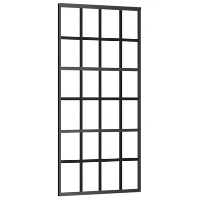 Image de vidaXL Porte coulissante verre ESG et aluminium 90x205 cm noir