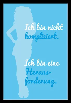 Image de Motivational - Poster - Je ne suis pas compliqué + cadre interchangeable, Shinsuke® Maxi MDF noir, vitre acrylique