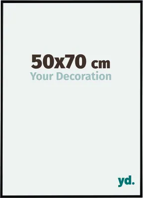 A marketing image for a picture frame, showing its dimensions and a tagline.