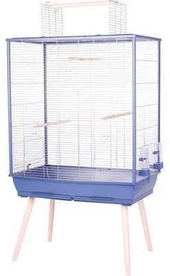 Immagine prodotto di Gabbia per uccelli, a colonna, 81 x 48 x 152 cm, per parrocchetti, calopsiti, canarini, blu