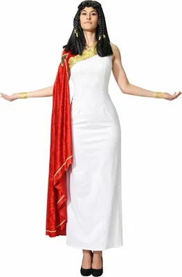 Produktbild von Damen Kostüm Griechische Göttin - Toga-Kleid Weiß-Rot, Größe:XXL