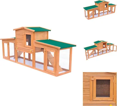 Immagine prodotto di Conigliera grande Casetta per animali Conigliera con tetto in legno - Habitat e recinti per piccoli animali
