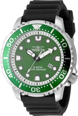 Obrázek produktu pro Invicta Pro Diver 49546 Pánské Hodinky - Quartz Hnutí - Nerezová Ocel s Zeleným Ciferníkem - 48 mm