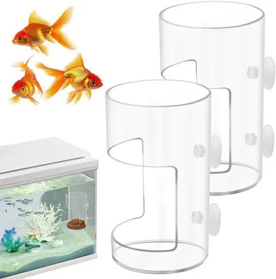 Produktbild von Aquarium-Futterbehälter - 2 Stück - Futterrohr - Verteiler für Aquarien - Zubehör - Langlebiges Kunststoffmaterial - Verstellbare Größe - Futterautomat