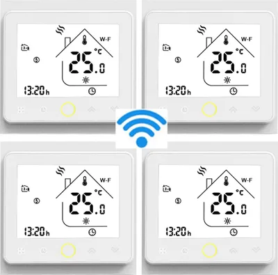 Produktbild von 4X Wifi Smart Wassererwärmung Thermostat Temperaturregler APP Control 5A Kompatibel mit Alexa / Google Home Raumthermostate Fussbodenheizung für zu Hause - Weiss