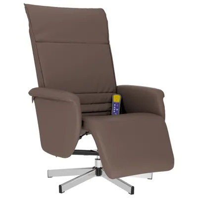 Produktbild von vidaXL Massagesessel mit Fußteil Braun Kunstleder