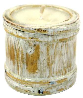 Produktbild von Exotische Bali Duftkerze Bambus - 6 cm, Creme-weiß, Duft: Ylang-Ylang