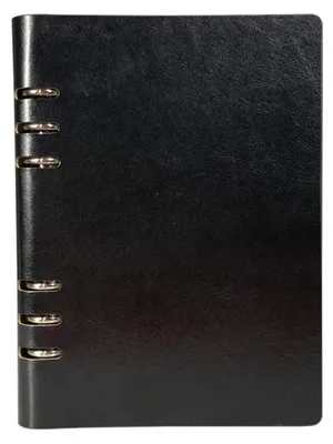 Produktbild von Nachfüllbares A5 Notizbuch Kunstleder Liniert Schwarz mit Tasche