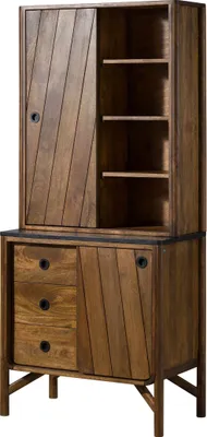 Produktbild von MASSIVMOEBEL24.DE Buffet Mango 80x45x180 braun geölt / dunkler Granit LOS ANGELES #104
