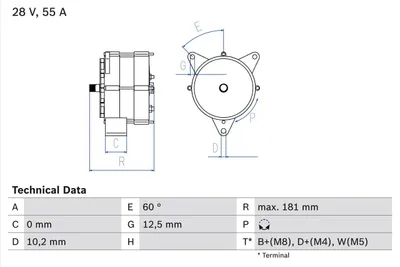 Obrázek produktu pro Drehstromgenerátor BOSCH 0 986 037 410