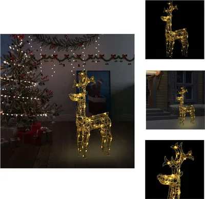 Zdjęcie produktu dla vidaXL Dekoracja świąteczna LED renifer 90 LED 60x16x100 cm akryl - oświetlenie świąteczne