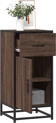 Produktbild von "2026 MODERNE"Sideboard/Kommode - elegantes Design - Buffetschrank - Braun Eichen-Optik 35,5x35x76cm Holzwerkstoff Metall NEU826044 - Kommoden