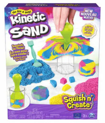 Obrázok produktu pre Kinetic Sand KNS ACK Squish N Create FR GML, Detský kinetický piesok, 3 rok / roky, Modrá, Ružová, Žltá